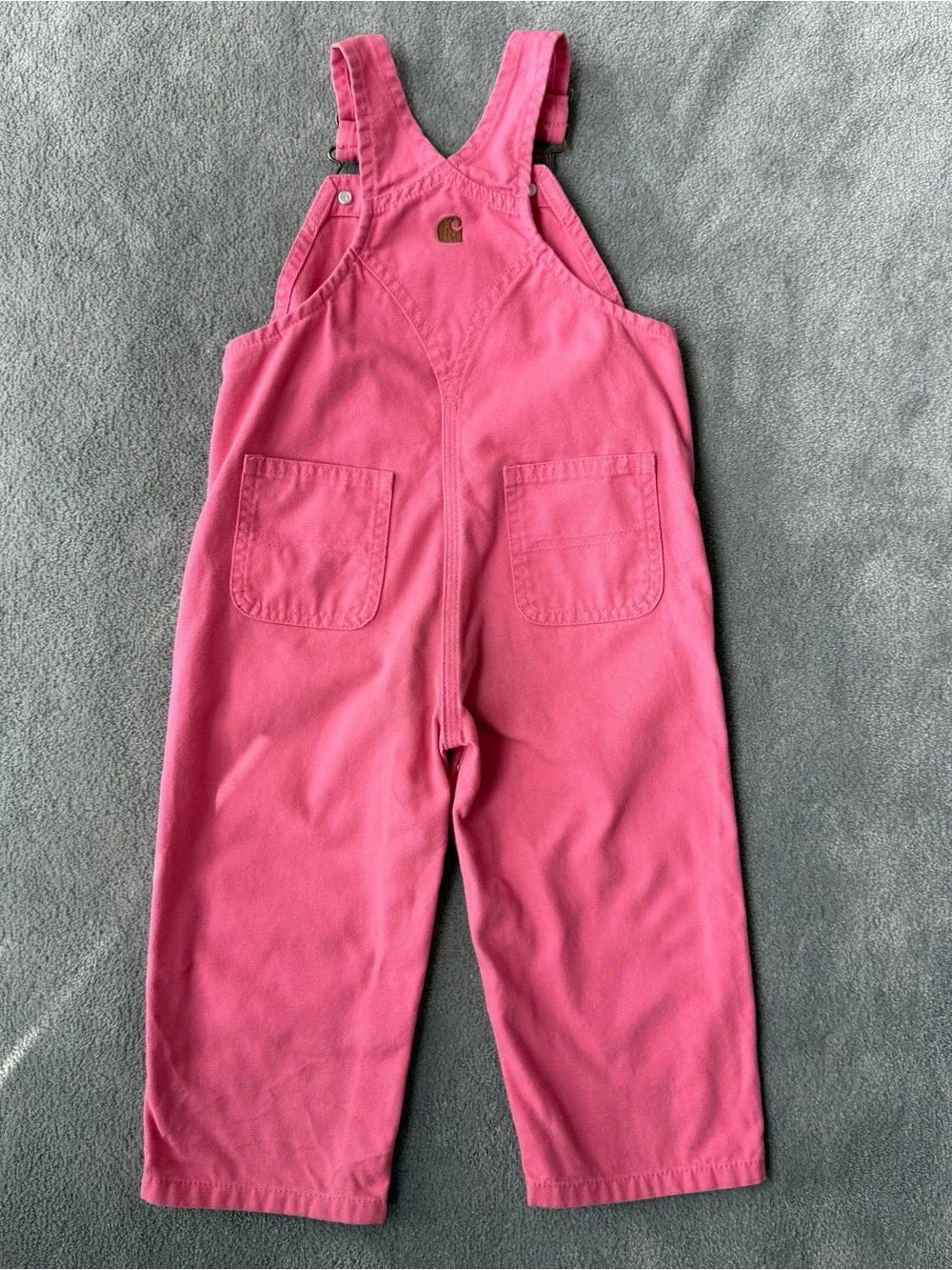 Carhartt Pink Cotton Kids Classic Overalls with Front Pocket
